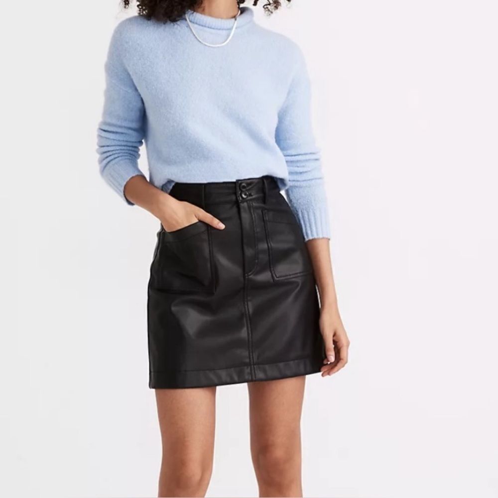 Madewellβ Vegan Leather A Line Mini Skirtβsize 8
